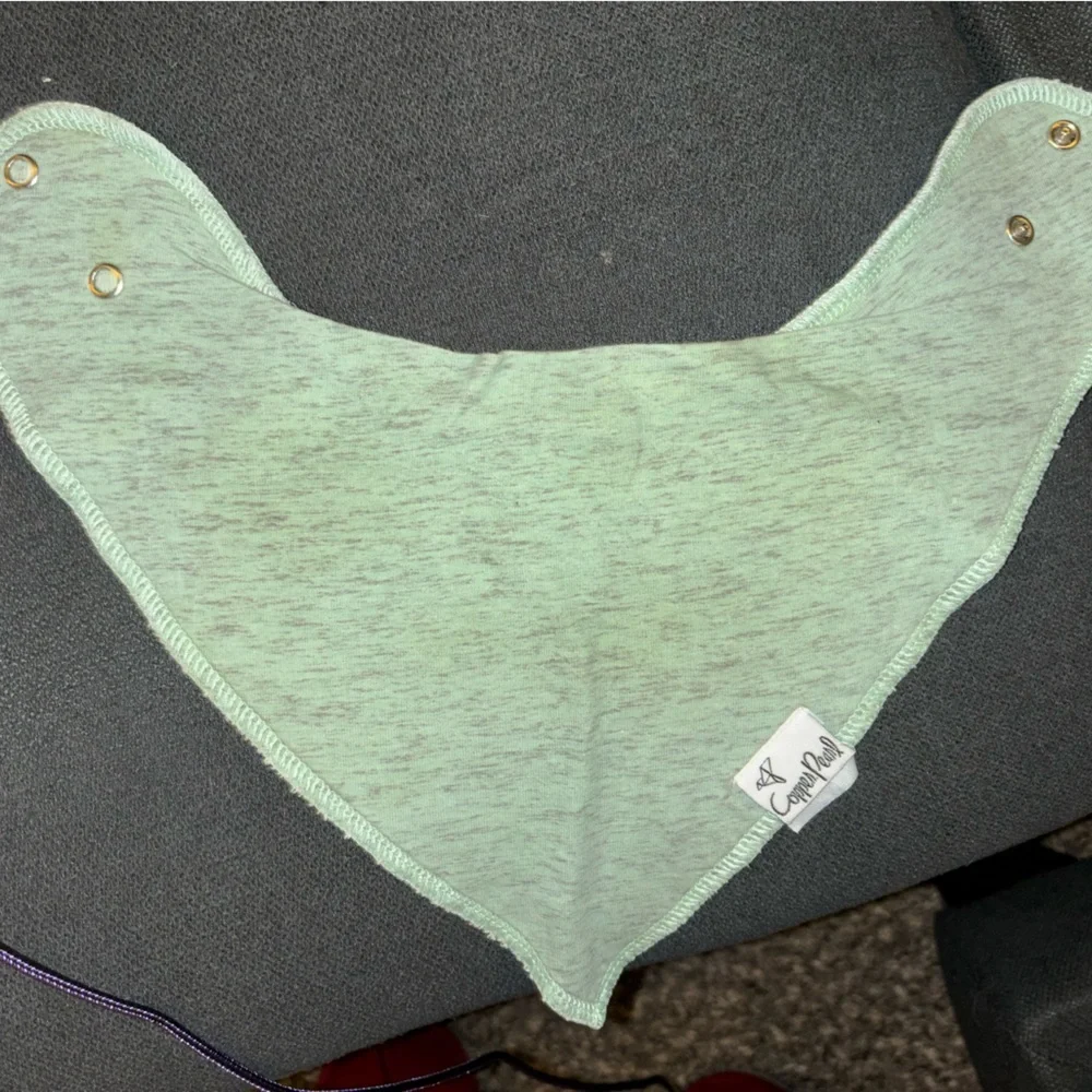Copper Pearl Green Bandana Bib for Kids